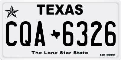 TX license plate CQA6326