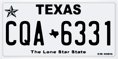 TX license plate CQA6331