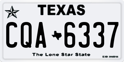 TX license plate CQA6337