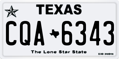 TX license plate CQA6343