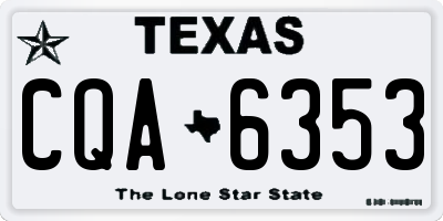 TX license plate CQA6353