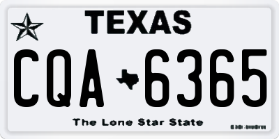 TX license plate CQA6365
