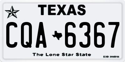 TX license plate CQA6367