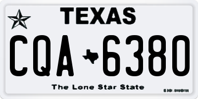 TX license plate CQA6380