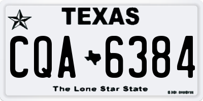 TX license plate CQA6384