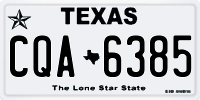 TX license plate CQA6385