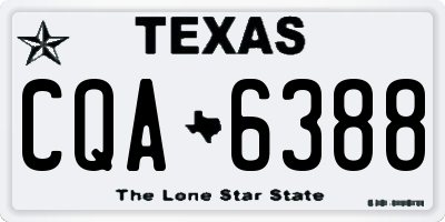 TX license plate CQA6388