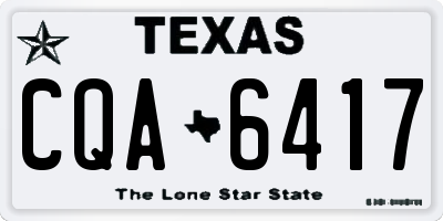 TX license plate CQA6417