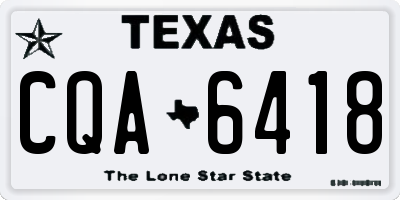 TX license plate CQA6418