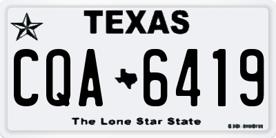TX license plate CQA6419