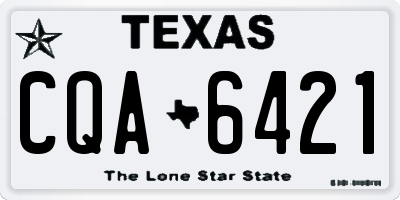 TX license plate CQA6421