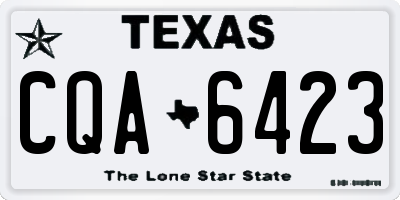 TX license plate CQA6423