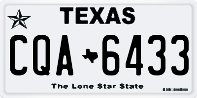 TX license plate CQA6433