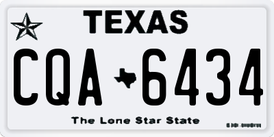 TX license plate CQA6434