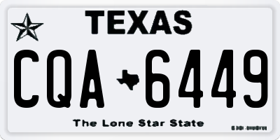 TX license plate CQA6449