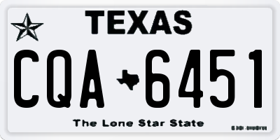 TX license plate CQA6451