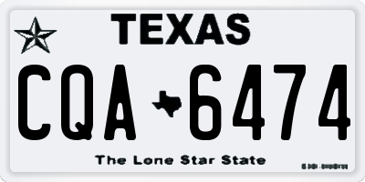 TX license plate CQA6474
