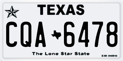 TX license plate CQA6478