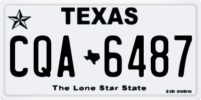 TX license plate CQA6487
