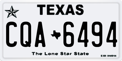 TX license plate CQA6494