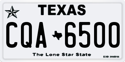 TX license plate CQA6500