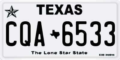 TX license plate CQA6533