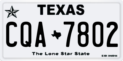 TX license plate CQA7802