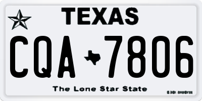 TX license plate CQA7806