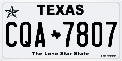 TX license plate CQA7807