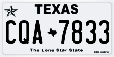TX license plate CQA7833