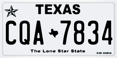 TX license plate CQA7834