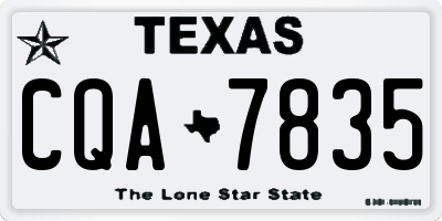 TX license plate CQA7835
