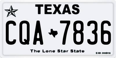TX license plate CQA7836