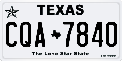 TX license plate CQA7840