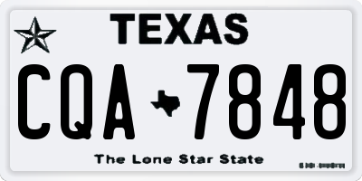 TX license plate CQA7848