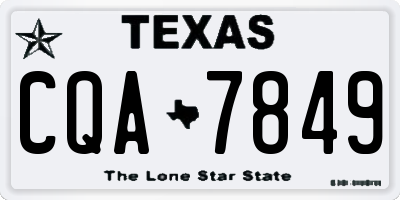 TX license plate CQA7849