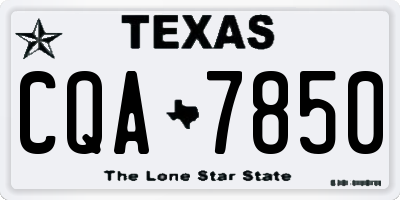 TX license plate CQA7850