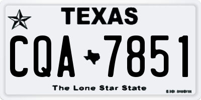 TX license plate CQA7851