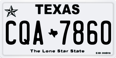 TX license plate CQA7860