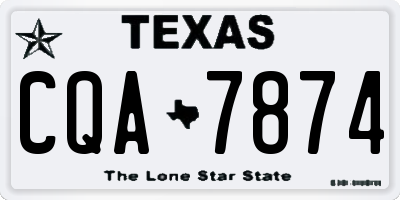 TX license plate CQA7874