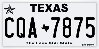 TX license plate CQA7875