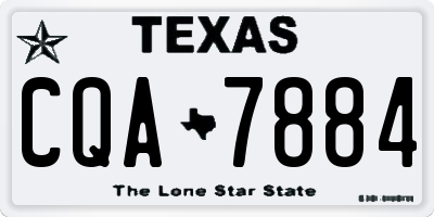 TX license plate CQA7884