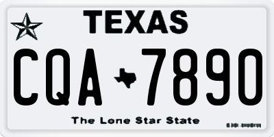 TX license plate CQA7890