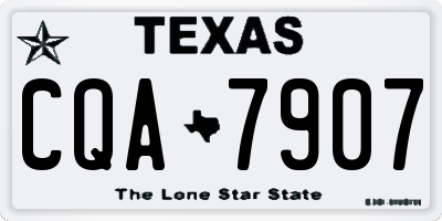 TX license plate CQA7907