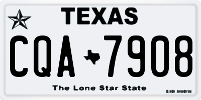 TX license plate CQA7908