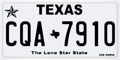 TX license plate CQA7910