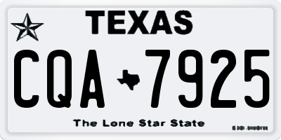 TX license plate CQA7925