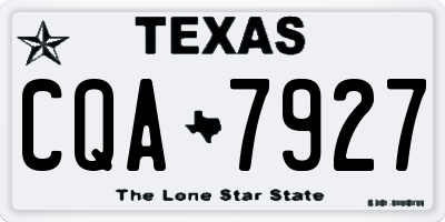 TX license plate CQA7927