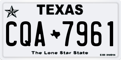 TX license plate CQA7961