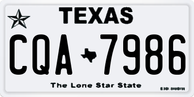 TX license plate CQA7986